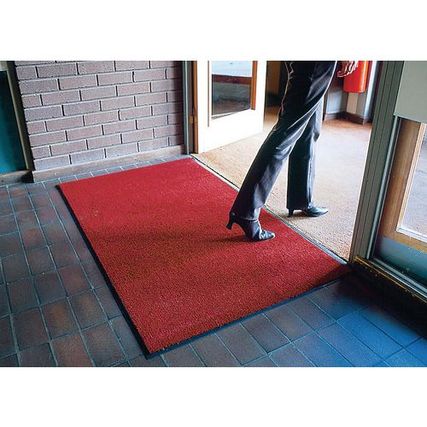 Durable Heavy Duty Commercial Hobnail Barrier Matting – Custom Cut Red Design Linear Metre