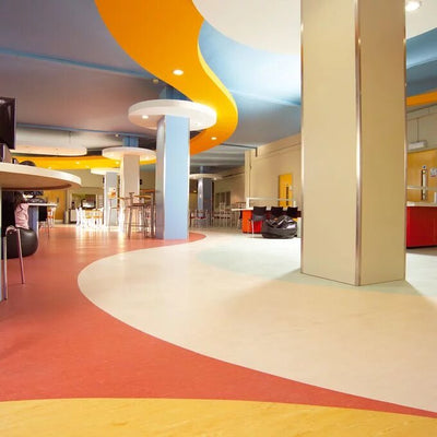 Homogeneous Citrine Slip Resistant Vinyl Sheet Safety Flooring Roll